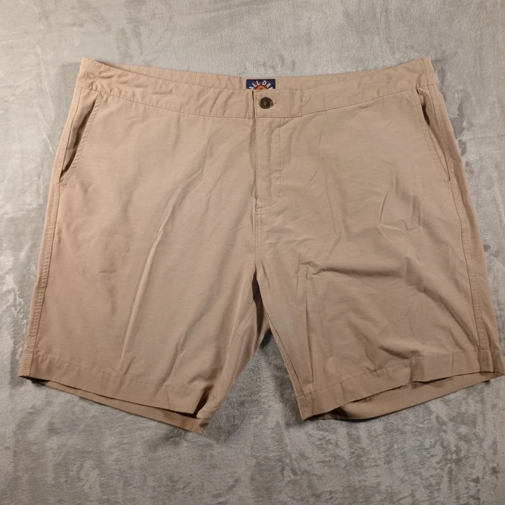 Faherty All Day Shorts Mens 42 Khaki Tan Hybrid Stretch Quick Dry Surf
